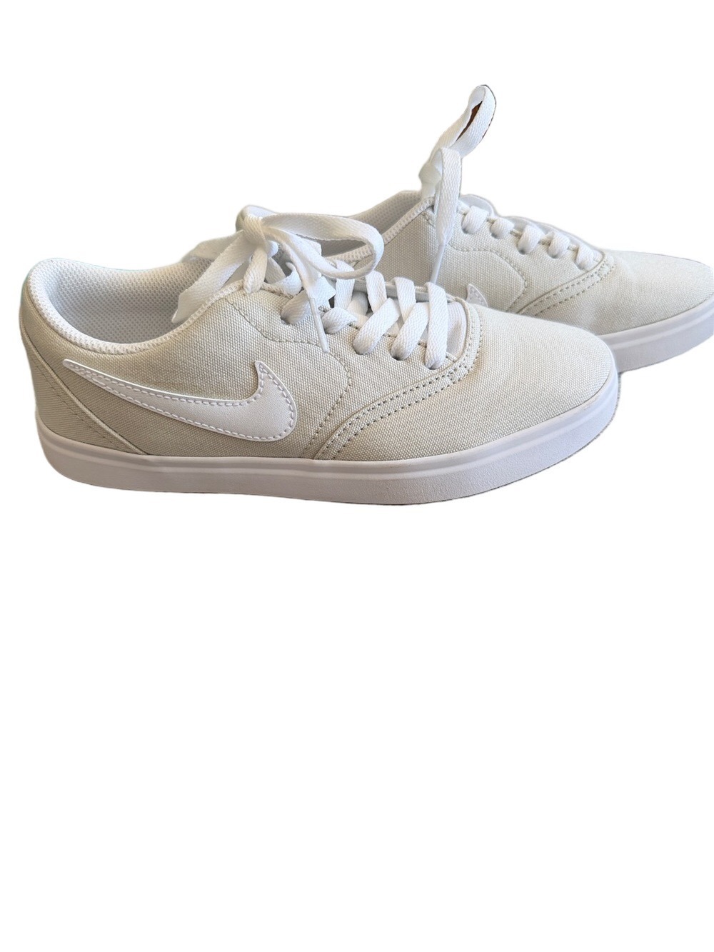 Nike SB Check Canvas Low Top Sneakers Beige White Youth 5.5 / Women’s 7 NWT